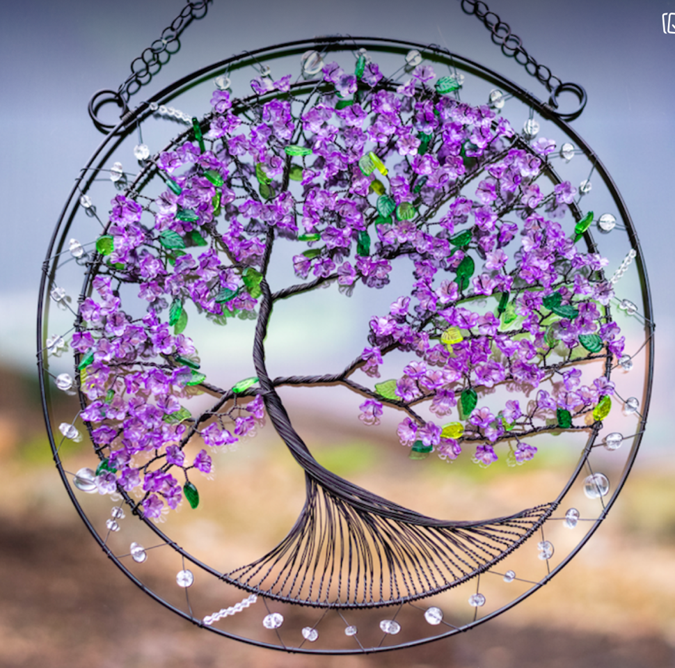 2d acrylic flower trees 12 whimsical wire glass